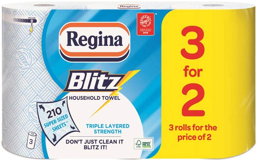24 Rolls Regina Blitz Kitchen Towel 70 Sheets Per Rolls (8x3) 24 Rolls Regina Blitz Kitchen Towel 70 Sheets Per Rolls (8x3)